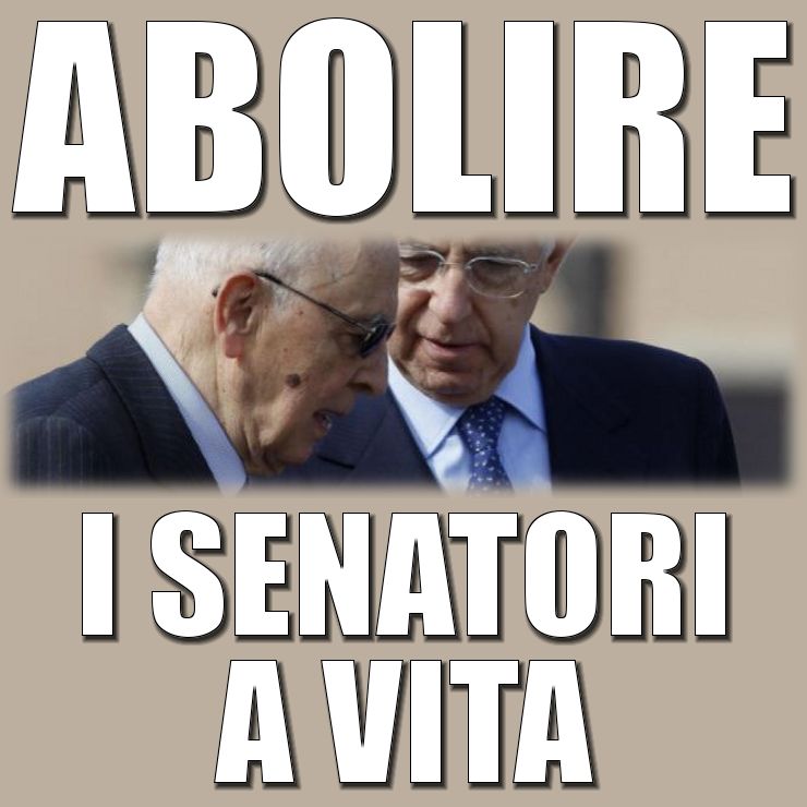 ABOLIRE I SENATORI A VITA